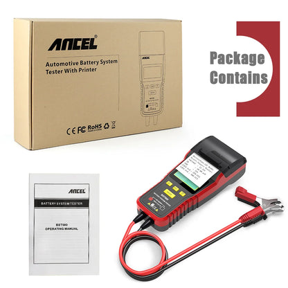 ANCEL BST600 Battery Tester 12V/24V 100-2000CCA Auto Battery Temperature Load Tester Cranking Charging System Analyzer